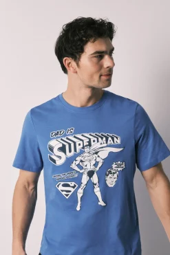 Pijama largo hombre 100% algodón Superman