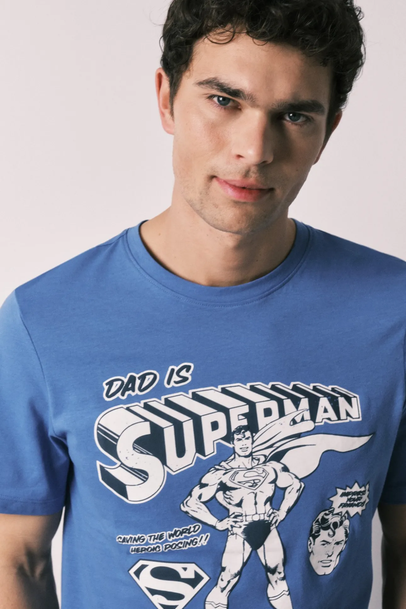 Pijama largo hombre 100% algodón Superman