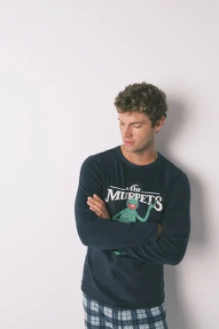 Pijama largo hombre polar azul Muppets