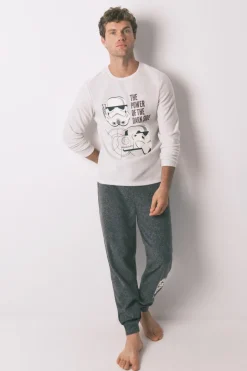 Pijama largo hombre polar gris Star Wars