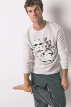 Pijama largo hombre polar gris Star Wars