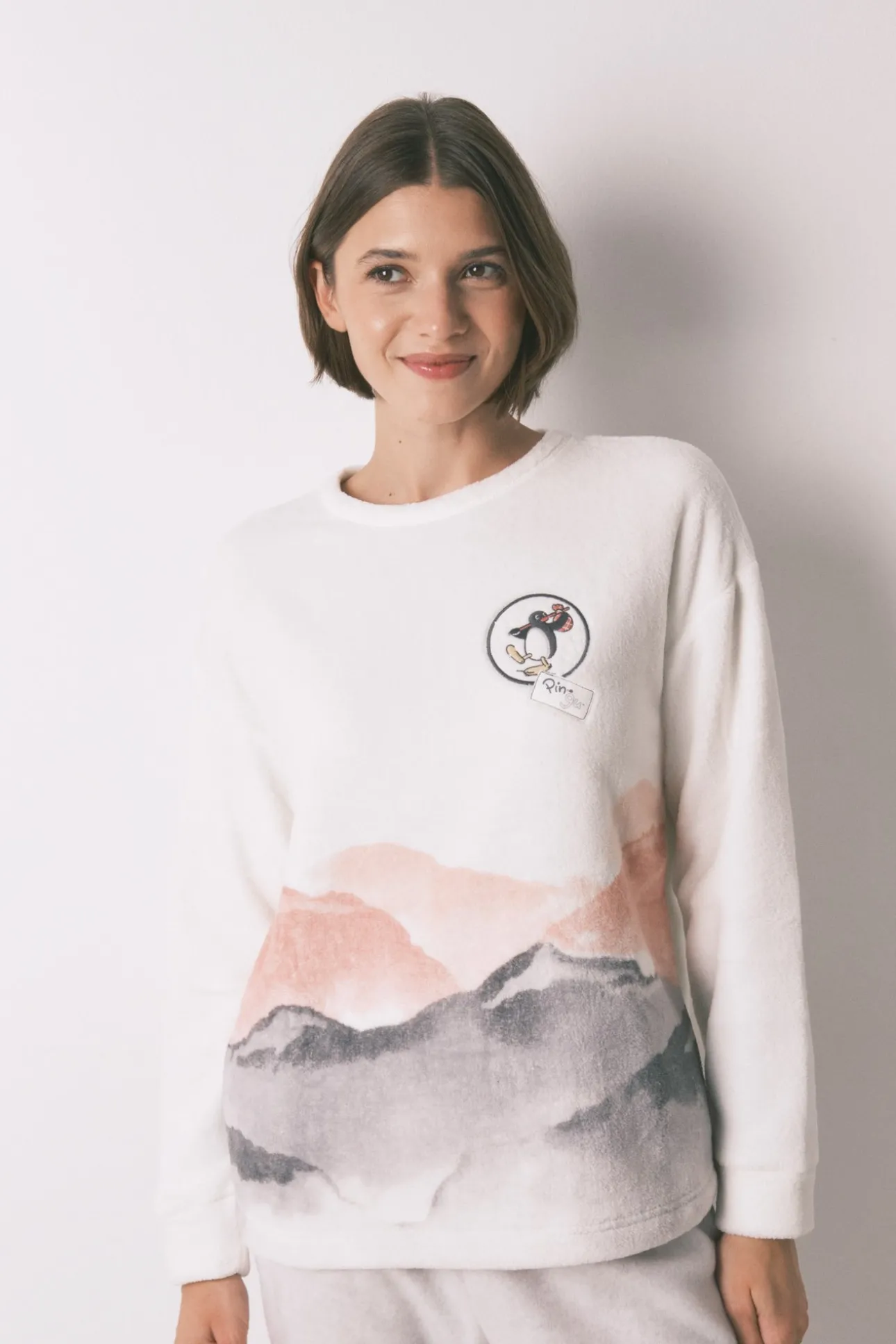 Pijama largo polar suave estampado Pingu