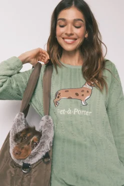 Pijama largo polar verde