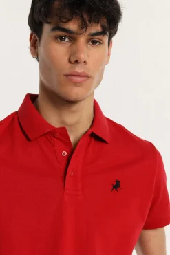 Polo de manga corta logo bordado