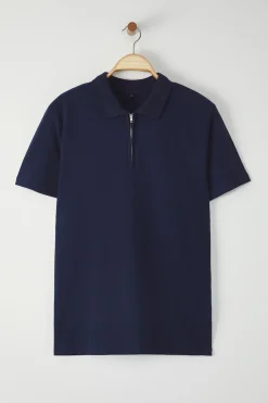 Polo de manga corta y cremallera