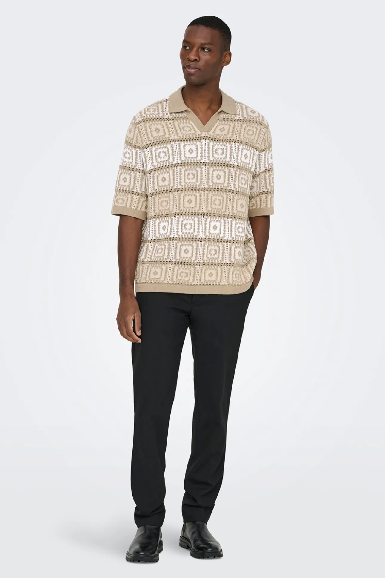 Polo de punto manga corta