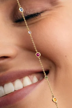 Pulsera New Orbit Multicolor Ba&ntilde;o Oro