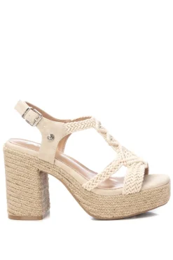 Sandalia estilo macram&eacute; tac&oacute;n