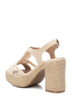 Sandalia estilo macram&eacute; tac&oacute;n