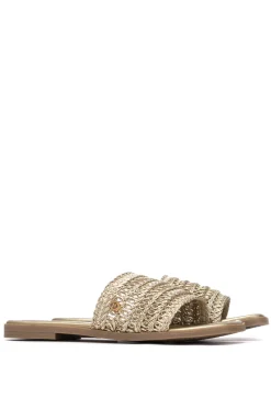 Sandalia plana macram&eacute;