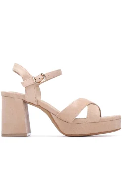 Sandalia tac&oacute;n ancho y plataforma