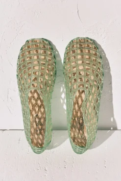 Sandalias jelly efecto red verde