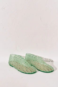 Sandalias jelly efecto red verde
