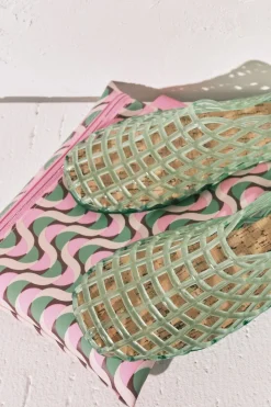 Sandalias jelly efecto red verde