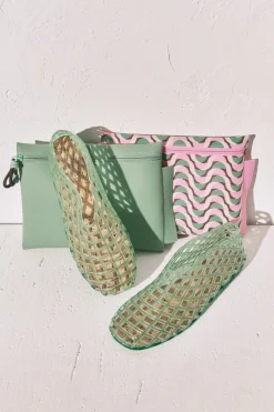 Sandalias jelly efecto red verde