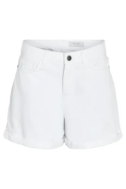 Shorts vaqueros básicos holgados con cinco bolsillos y dobladillo.