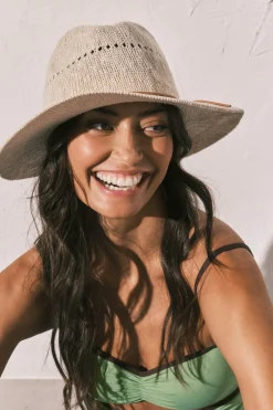 Sombrero efecto rafia beige