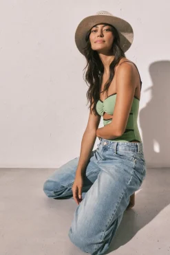 Sombrero efecto rafia beige