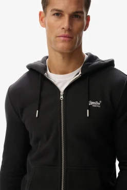 Sudadera b&aacute;sica cremallera y capucha con logotipo