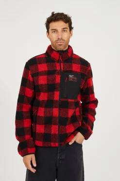 Sudadera cremallera a cuadros