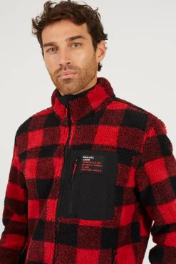 Sudadera cremallera a cuadros