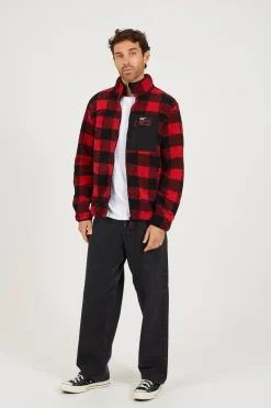 Sudadera cremallera a cuadros