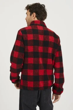 Sudadera cremallera a cuadros