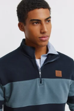 Sudadera cuello camionero bloques color