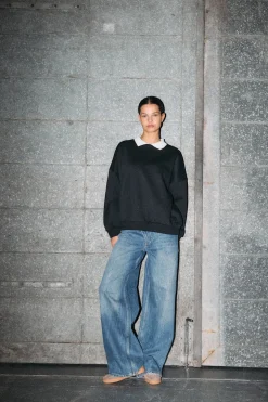 Sudadera cuello camisa