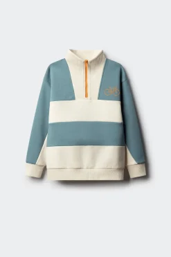 Sudadera cuello subido a rayas ni&ntilde;o