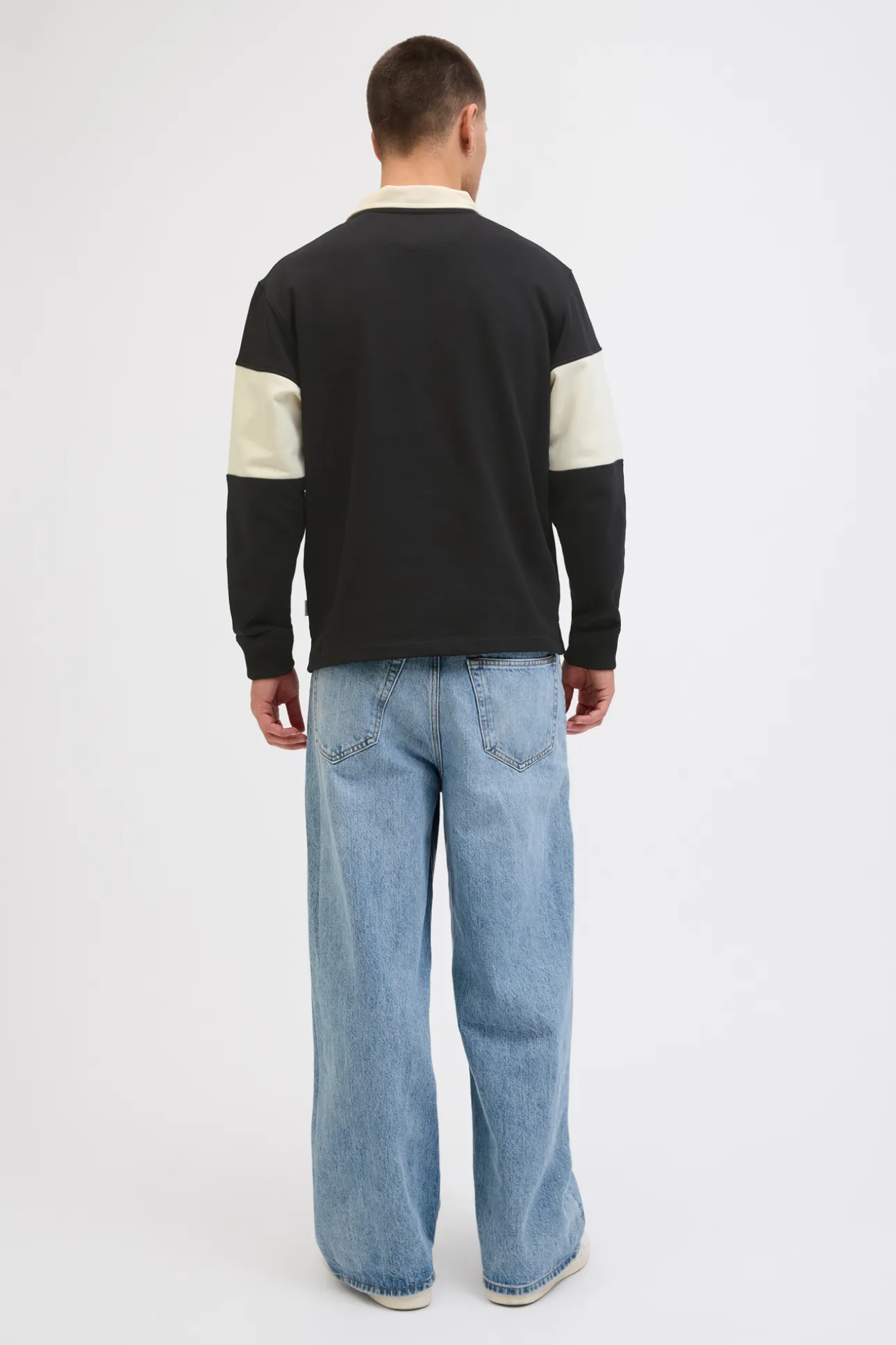 Sudadera tipo polo franja