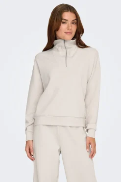 Sudadera zip cuello alto