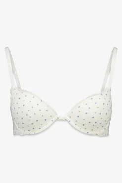 Sujetador cl&aacute;sico algod&oacute;n blanco corazones BEAUTIFUL