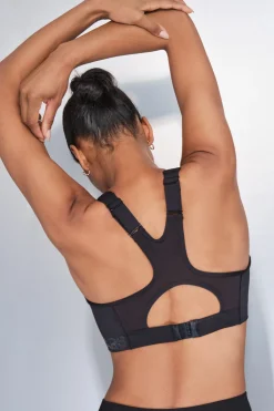 Sujetador deportivo 4D Stretch mayor cobertura negro