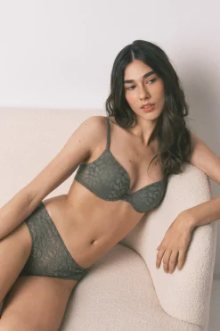 Sujetador GORGEOUS push up encaje kaki