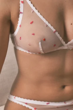 Sujetador triangular halter tul blanco FANTASTIC