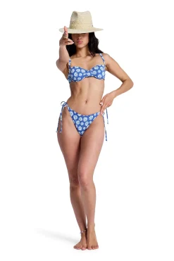 Top bikini con aros flores