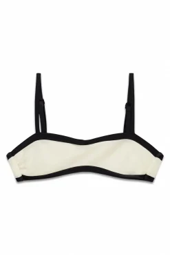Top bikini horizontal color block B&W