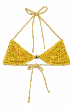 Top bikini triangular crochet multicolor