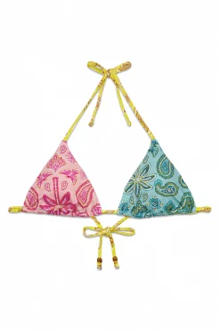 Top bikini triangular estampado multicolor