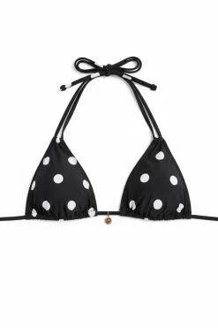 Top bikini triangular estampado lunares reversible