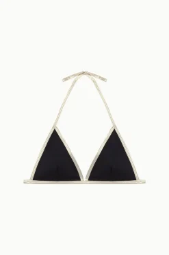 Top bikini triangular ribetes brillo