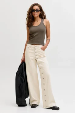 Top canal&eacute; sin mangas el&aacute;stico