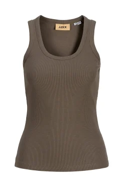 Top canal&eacute; sin mangas el&aacute;stico