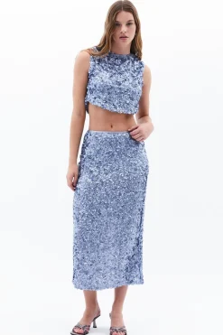 Top crop de lentejuelas