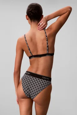 Top de bikini triangular estampado