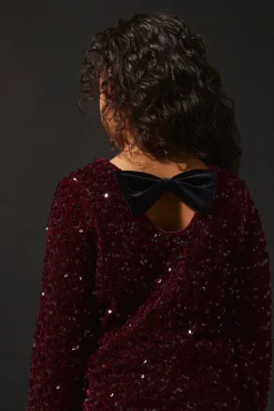 Top de lentejuelas y terciopelo de ni&ntilde;a