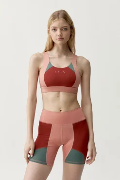 Top deportivo Darana rojo coral/verde