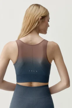 Top deportivo Dione azul gris&aacute;ceo y marr&oacute;n