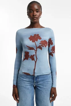 Top estampado manga larga